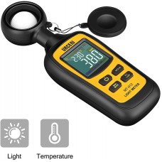 URCERI  Light Meter Digital Illuminance Meter Handheld Ambient Temperature Measurer with Range up to 200,000 Lux  Luxmeter with 4 Digit Color LCD Screen